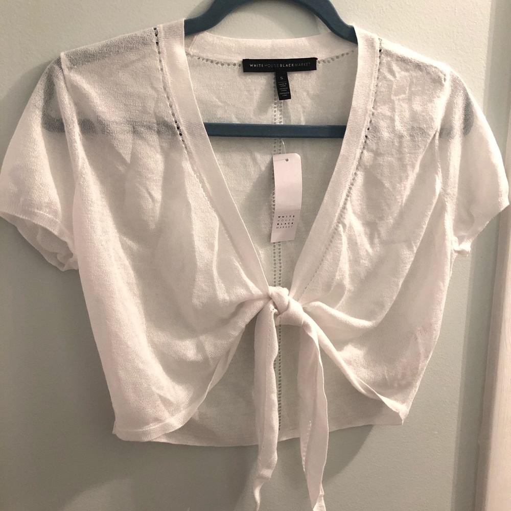 short sleeve tie in front cardigan 🦢🐚